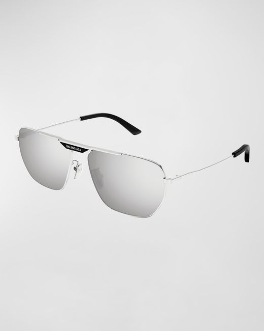 Balenciaga BB0298SM Metal Aviator Sunglasses