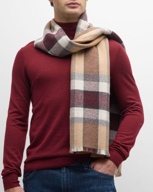 Alonpi Wool Double-Face Plaid Scarf