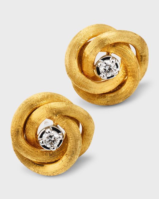 Marco Bicego 18K Gold Jaipur Link Stud Earrings with Diamonds