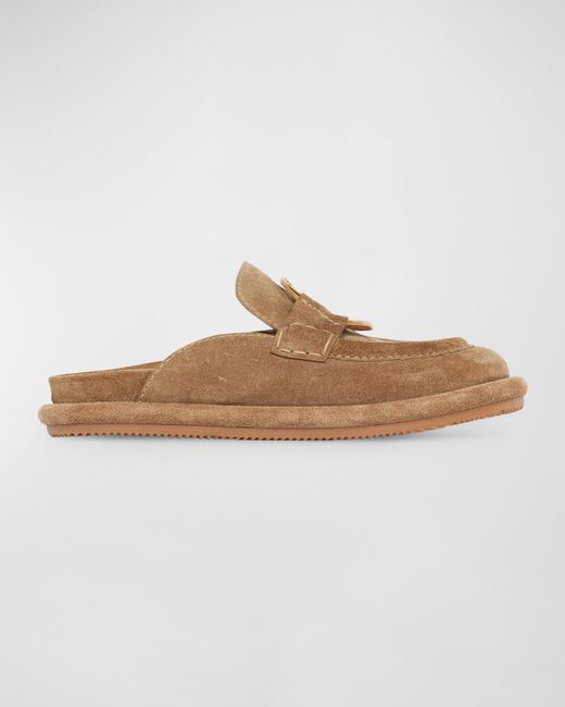 Moncler Bell Suede Ring Loafer Mules