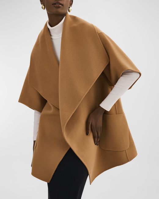 LaMarque Penelope Open-Front Double Face Wool-Blend Coat