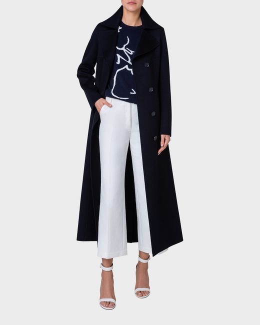 Akris Cashmere Double-Face Single-Breasted Long Coat
