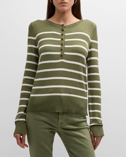 Veronica Beard Jeans Dianora Striped Long-Sleeve Top