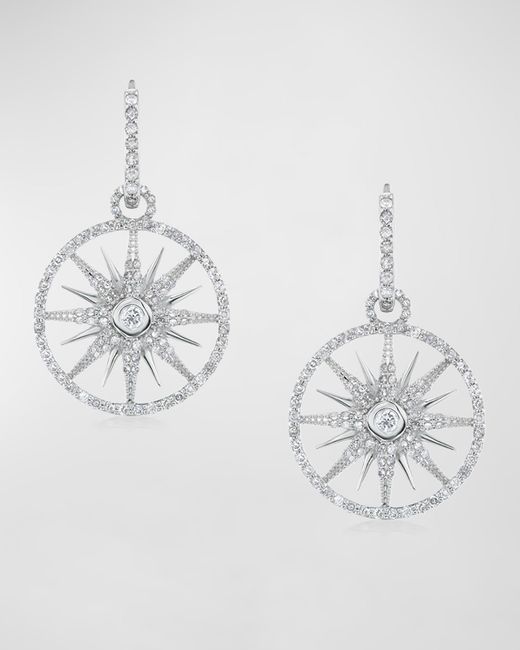 Sheryl Lowe Open Star Diamond Huggie Earrings