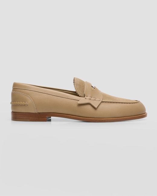 Christian Louboutin Mixed Leather Sole Penny Loafers