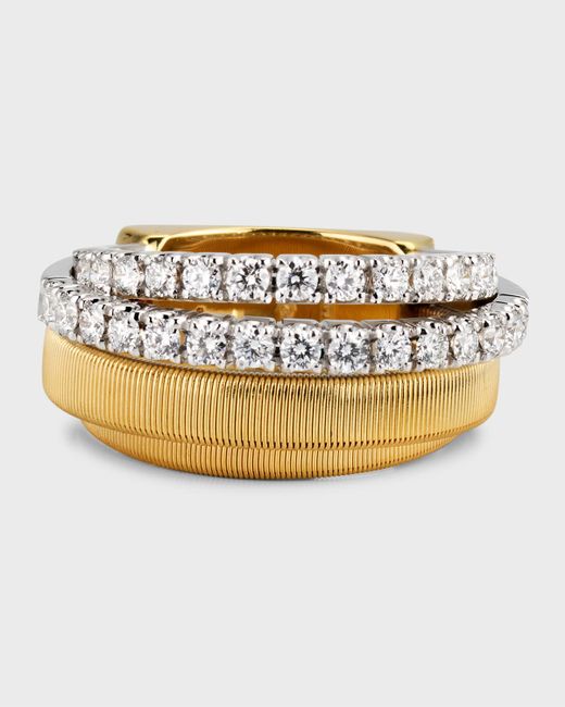 Marco Bicego 18K Gold Masai Ring with Two Strands of Diamonds 7