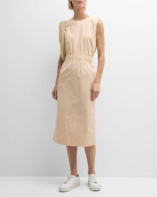 Fabiana Filippi Sleeveless A-Line Cotton Poplin Midi Dress