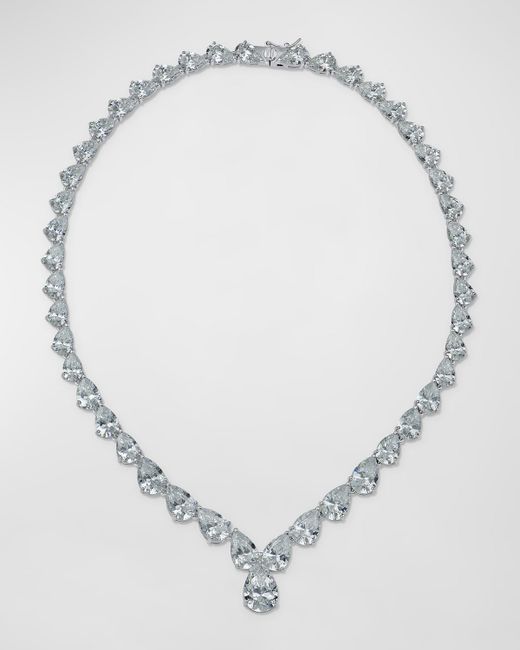 Golconda by Kenneth Jay Lane Pear Cubic Zirconia Graduated Necklace