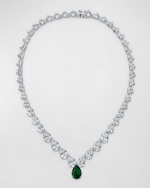 Golconda by Kenneth Jay Lane Graduated Pear-Cut Cubic Zirconia Necklace