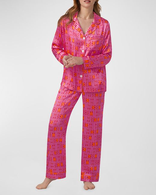 Bedhead Pajamas Geometric-Print Silk Satin Pajama Set