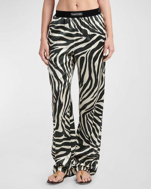 Tom Ford Optical Zebra-Print Silk Pajama Pants
