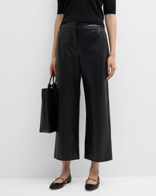 Max Mara Soprano Bootcut Faux Leather Cropped Trousers