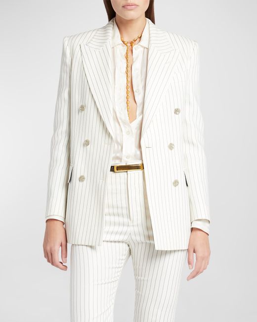 Tom Ford Pinstripe Double-Breasted Blazer Jacket