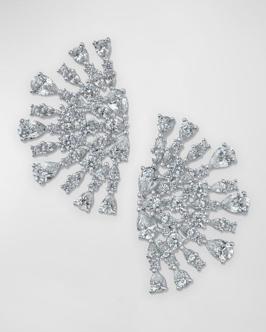 Golconda by Kenneth Jay Lane Cubic Zirconia Pear and Round Half Sparkler Earrings