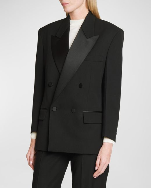 Victoria Beckham Wool Tuxedo Jacket with Satin Lapels