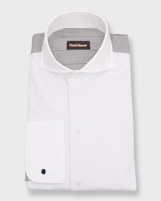 Paul Stuart Patterned Cutaway-Collar Tuxedo Shirt