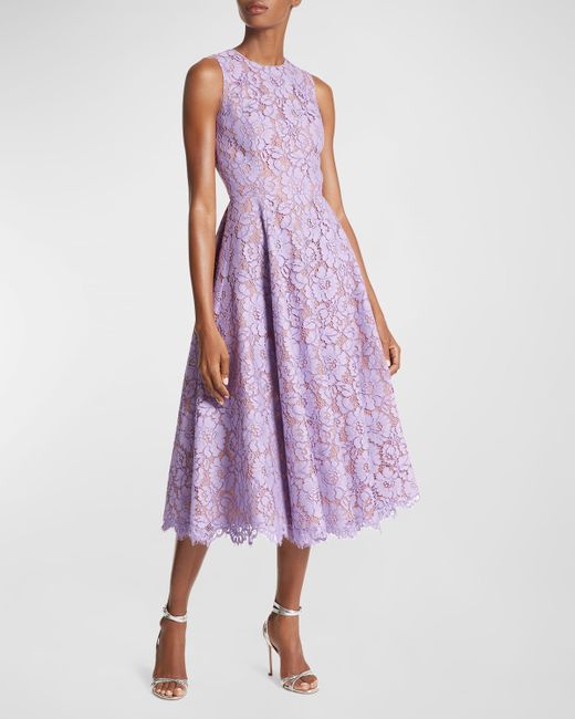 Michael Kors Collection Large Lace Sleeveless Midi Dress
