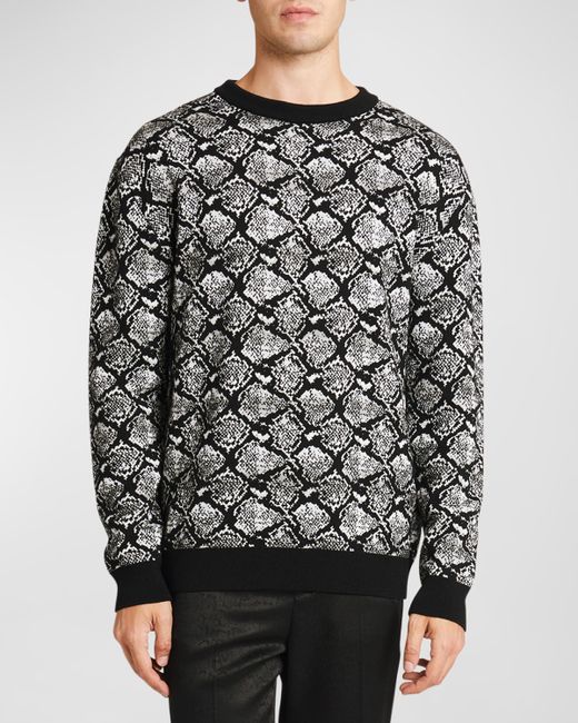 Balmain Python Jacquard Wool Sweater
