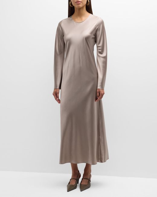 Sablyn Long-Sleeve Silk Midi Dress