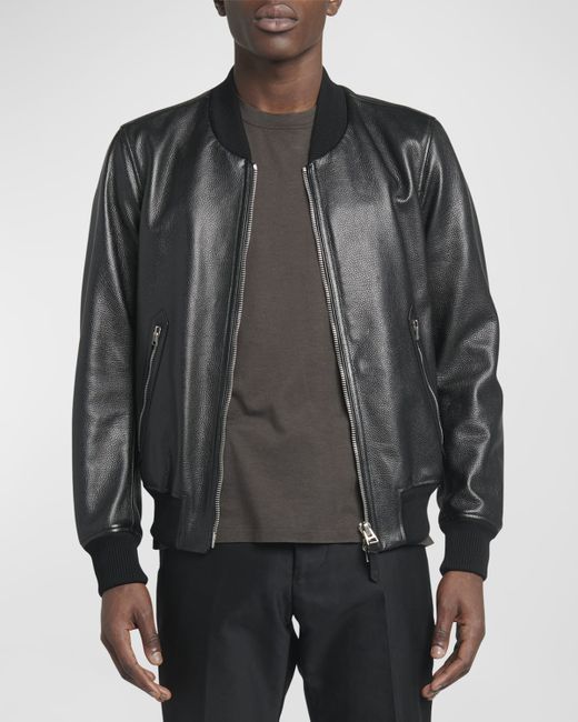 Tom Ford Grained Leather Bomber Jacket