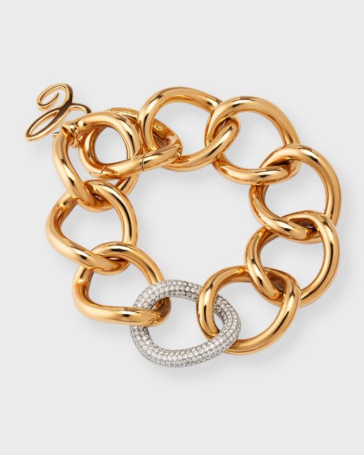 Chopard 18K Rose Gold Curb Chain Diamond Link Bracelet