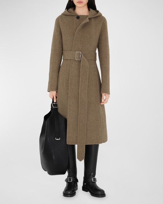 Burberry Cashmere and Wool Hooded Coat
