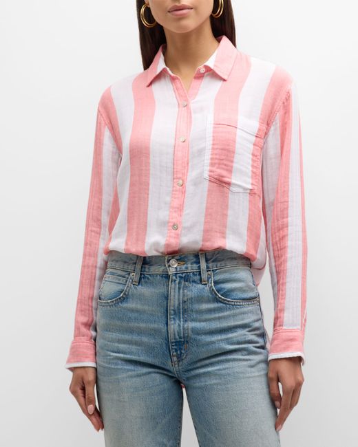 Rails Jaylin Striped Button-Front Gauze Shirt