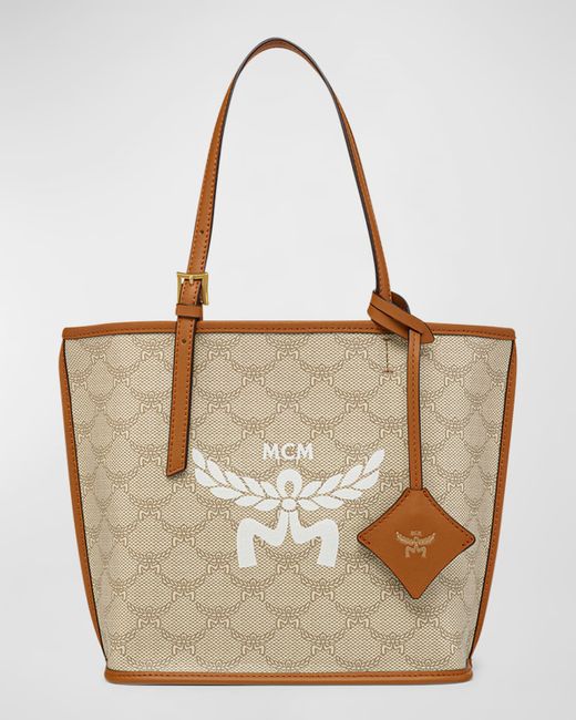 Mcm Lauretos Monogram Canvas Shopper Tote Bag