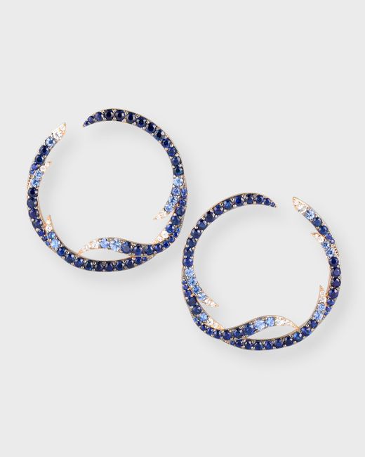 Walters Faith 18K Rose Gold Blue Sapphire and Diamond Earrings