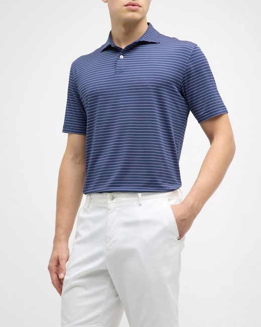 Peter Millar Duet Stripe Performance Jersey Polo Shirt