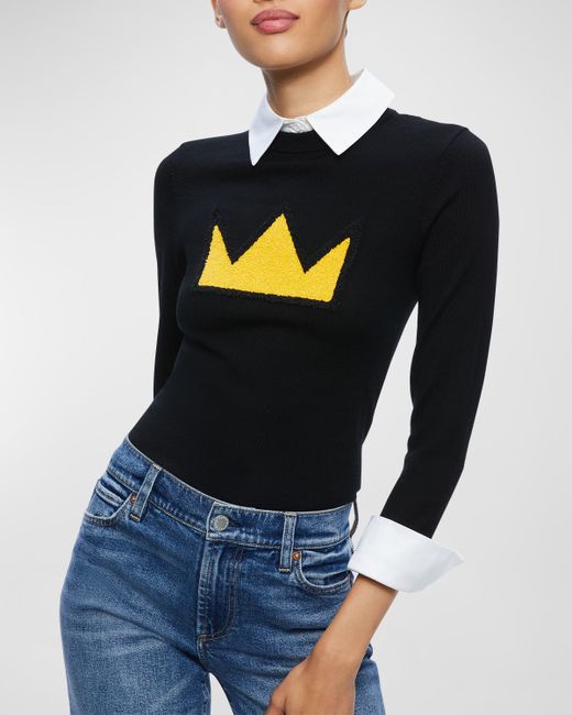 Alice + Olivia Porla Crown Collared Sweater