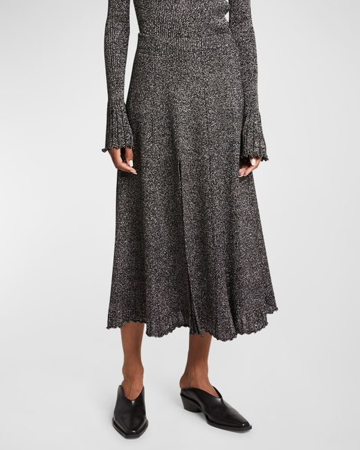 Proenza Schouler White Label Lidia Sparkly Knit A-Line Midi Skirt