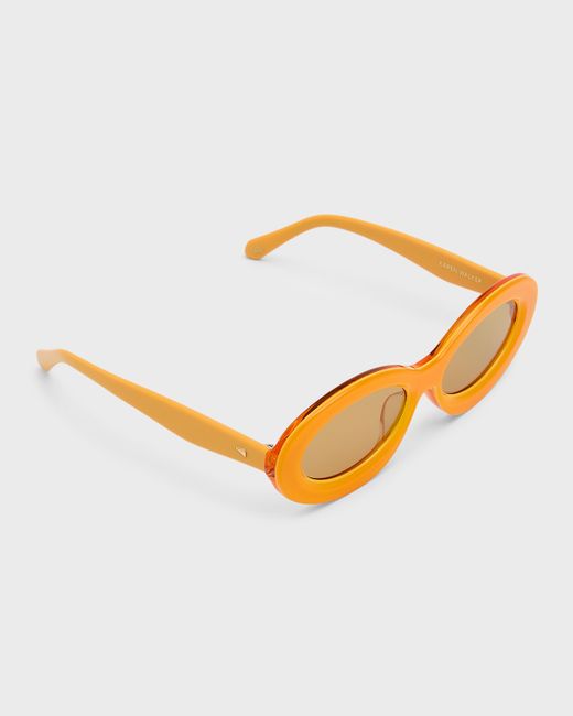 Karen Walker Monochrome Acetate Oval Sunglasses