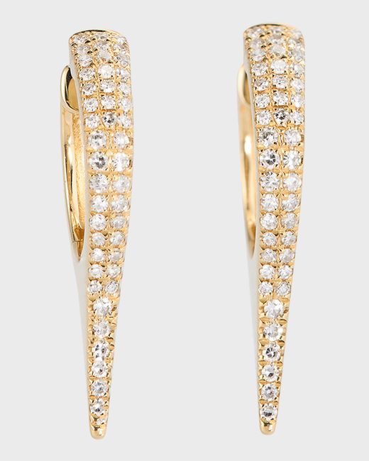 Zoe Lev Jewelry 14K Gold Diamond Dagger Huggie Earrings