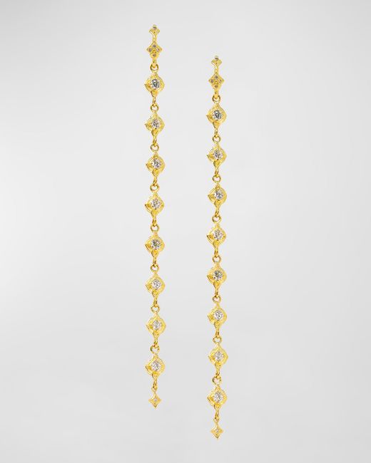 Armenta 18K Gold Diamond Scroll Drop Earrings