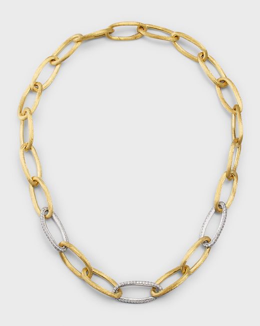 Marco Bicego 18K Gold Jaipur Link Alta Oval Necklace with Diamonds