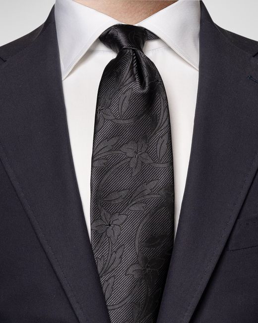 Eton Floral Jacquard Silk Evening Tie