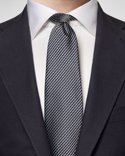 Eton Fine Striped Woven Silk Tie