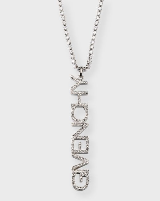 Givenchy Crystal Logo Lettering Pendant Necklace