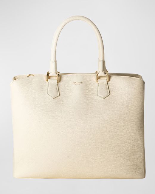 Serapian Luna Leather Top-Handle Bag