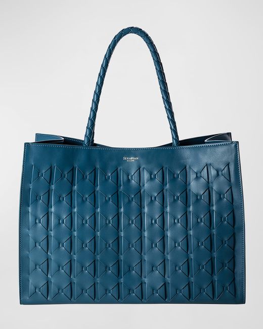 Serapian Mosaic Leather Tote Bag