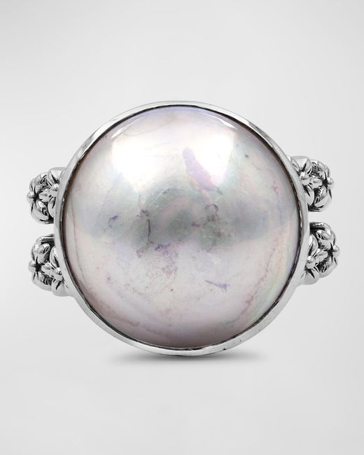 Stephen Dweck White Mabe Pearl Ring Sterling 7
