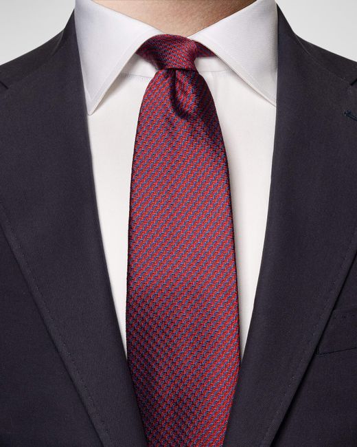 Eton Striped Woven Silk Tie