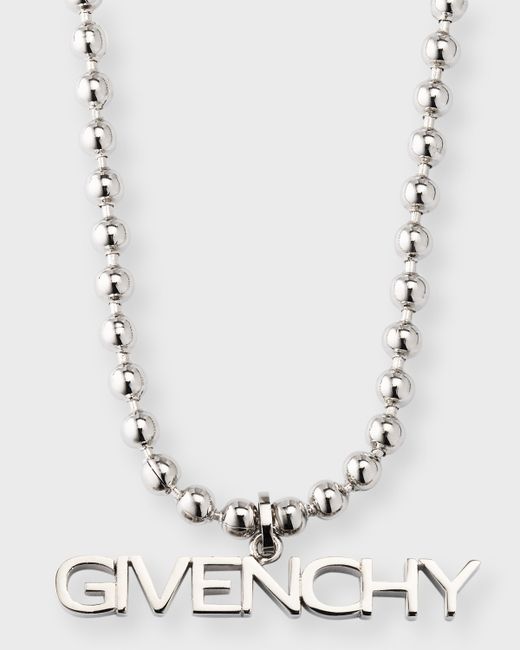 Givenchy Logo Lettering Ball Chain Necklace