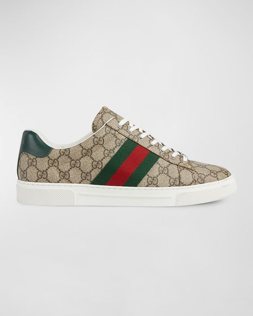 Gucci Ace Low-Top Sneakers with Web
