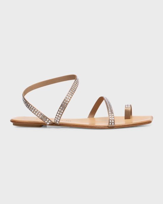 Pedro Garcia Vilon Crystal Toe-Ring Flat Sandals