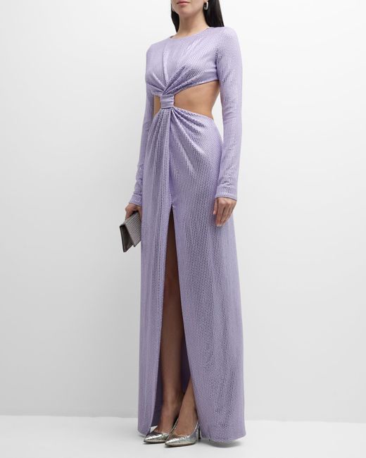 Area Crystal-Embellished Front Knot Gown
