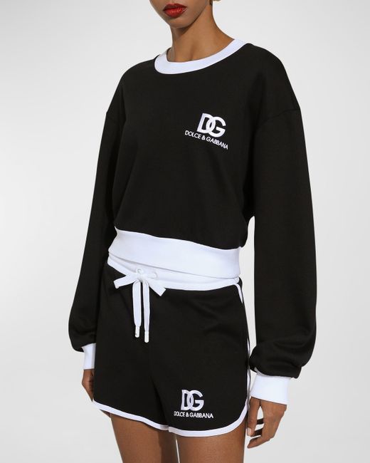 Dolce & Gabbana DG Logo Cropped Jersey Sweatshirt