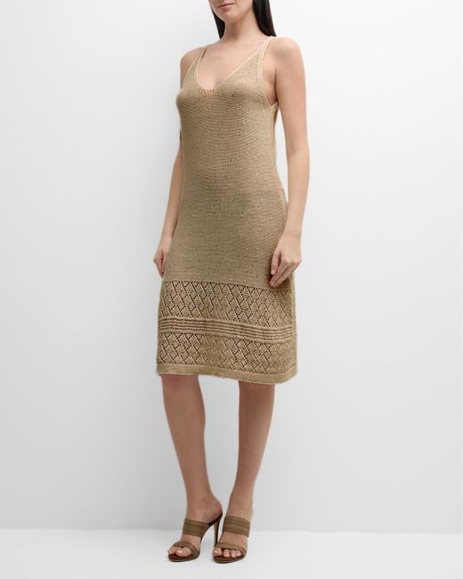 Eleventy Crochet-Knit Mini Dress