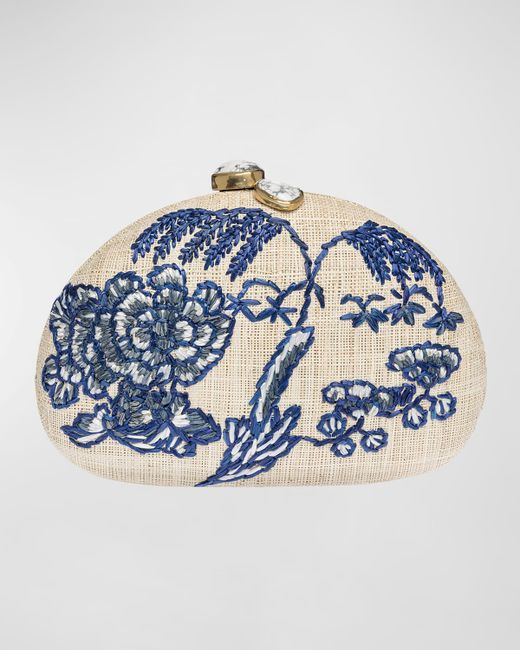 Rafe Berna Chinoiserie Embroidered Clutch Bag